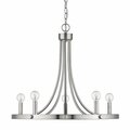 Homeroots Sawyer 5-Light Satin Nickel Chandelier 398090